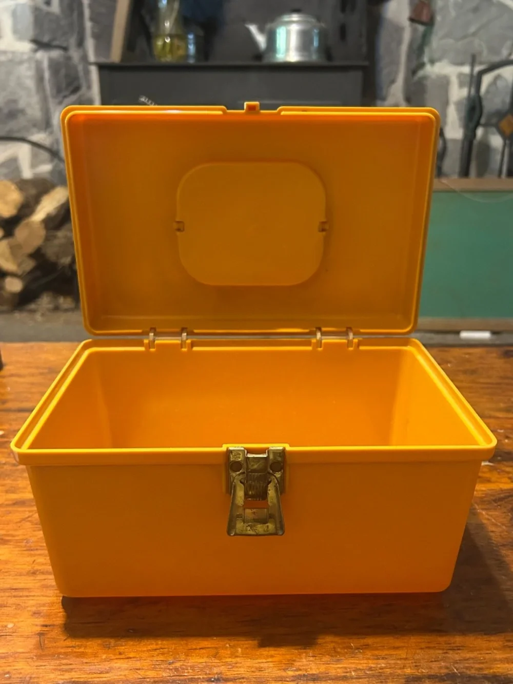 Wil-Hold Wilson Plastic Mustard Small Empty Sewing Box